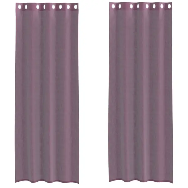 Poolläbipaistvad rõngastihendiga voile-kardinad, 2 tk, lilla, 140 x 300 cm – 2