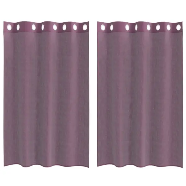 Poolläbipaistev rõngastihenditega voile-kardinad, 2 tk, lilla, 140 x 175 cm – 2