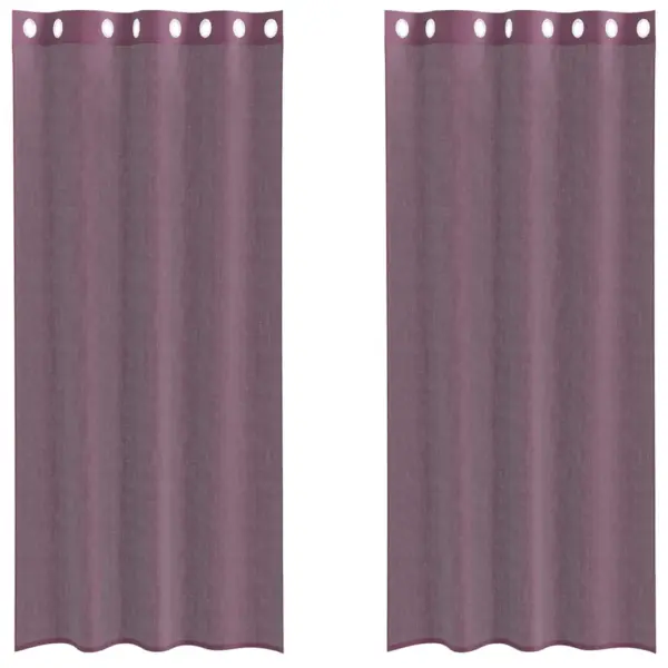 Poolläbipaistvad öösrõngastega voile kardinad, 2 tk, lilla, 140 x 225 cm – 2