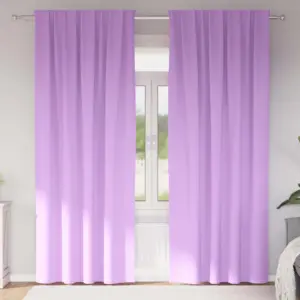 Lillad pimendavad kardinad rõngastega, 2 tk, polüester, 260 x 140 cm