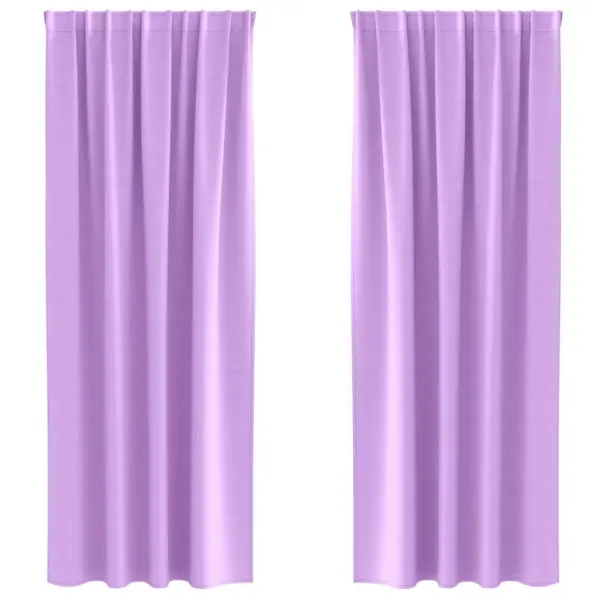 Pimendavad kardinad rõngastega, lilla polüester, 245 x 140 cm, 2 tk – 2