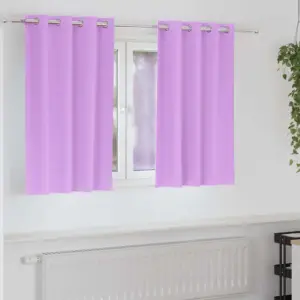 Lillad pimendavad rõngaskardinad, 2 tk, polüester, 140 x 140 cm