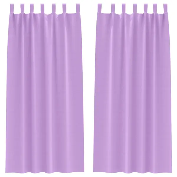 Lillad tumendavad kardinad rõngastega, 2 tk, polüster, 260 x 140 cm – 2