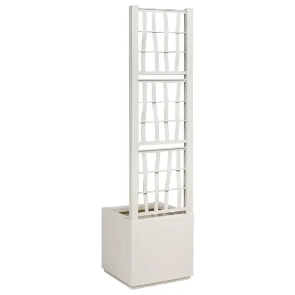 Valge plastist lillekast trelliga, 36 x 36 x 140 cm, 38 L - 3
