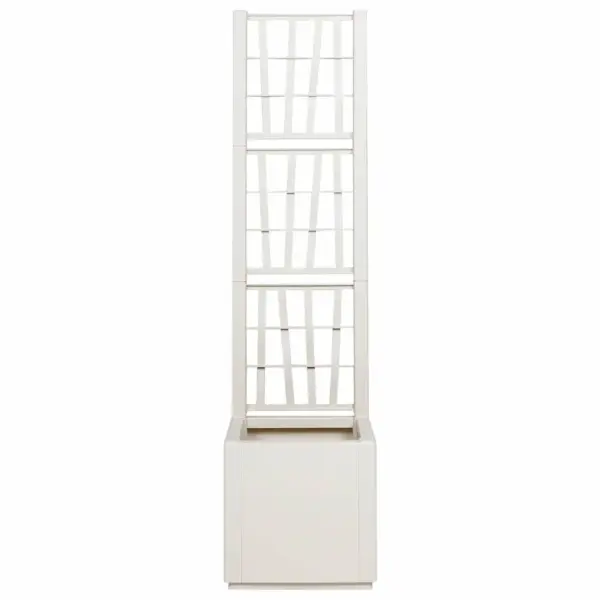 Valge plastist lillekast trelliga, 36 x 36 x 140 cm, 38 L - 4