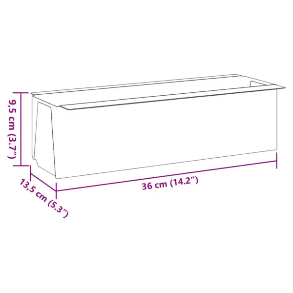 Hallid lillekastid euroalustele, 12 tk, 100% PP, 36 x 13,5 x 9,5 cm - 8