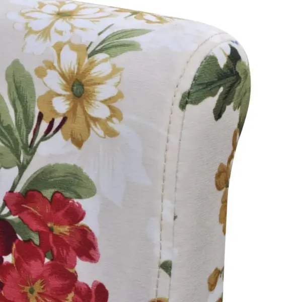 Lillemustrilised söögitoolid 4 tk, mitmevärviline kangas, puitraamiga – 6