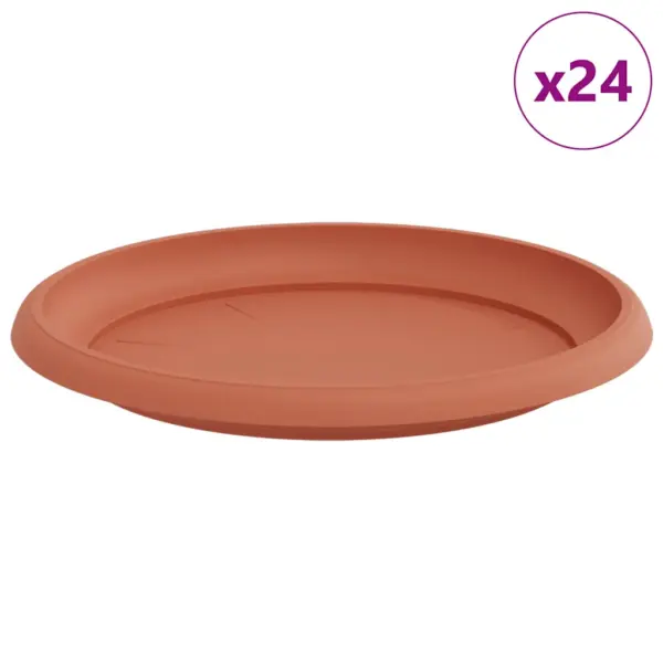 Ümmargused plastist lillepotialused 24 tk, kohviroosa, Ø 23,5 x 2,5 cm – 2