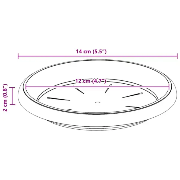 Ringikujuline lilletaldrikute komplekt, kohviroosa, plastmass, 24 tk, Ø 14 x 2 cm – 10
