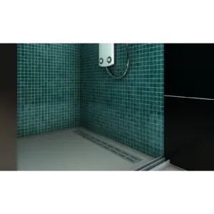 Lineaarne põrandadrenaaž dušile, valge metall, 88 x 8,8 x 8,5 cm