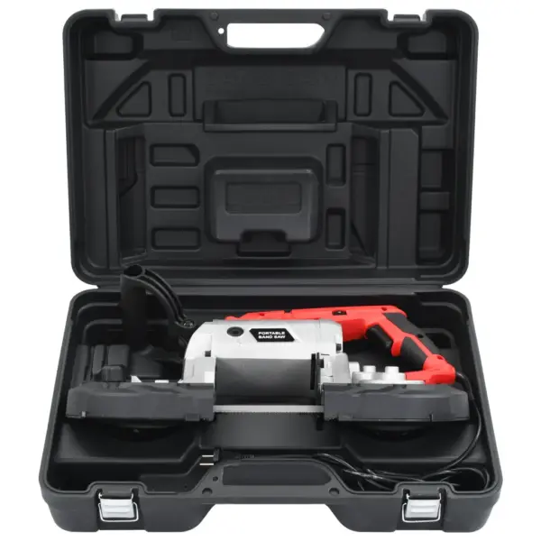 Kaasaskantav lintsaag metallalusel ja kohvriga, 1100 W, must ja punane – 2