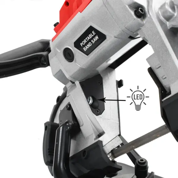 Kaasaskantav lintsaag metallalusel ja kohvriga, 1100 W, must ja punane – 12