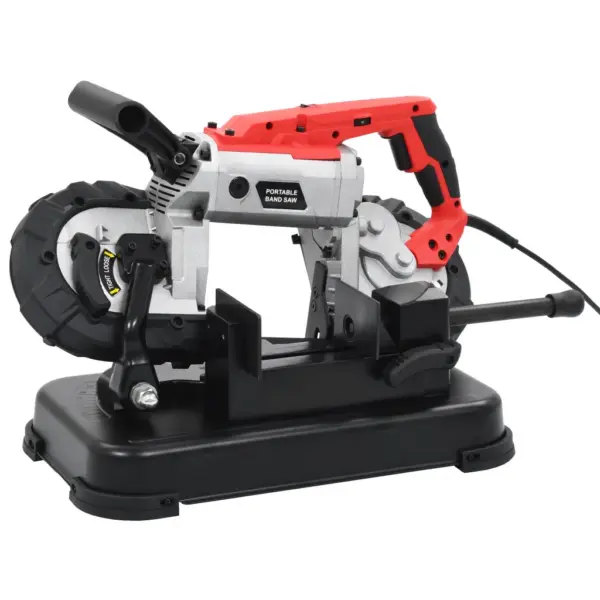 Kaasaskantav lintsaag metallalusel ja kohvriga, 1100 W, must ja punane – 4