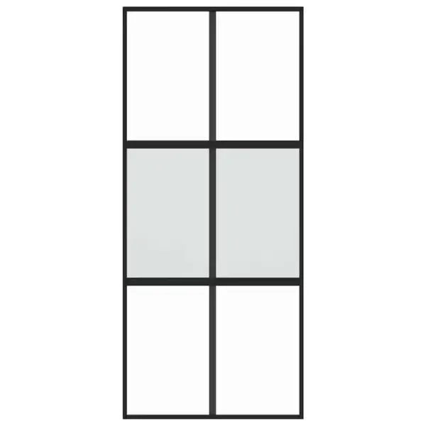 Liuguks karastatud klaasist ja musta alumiiniumraamiga, matt ja läbipaistev, 90 x 205 cm – 4