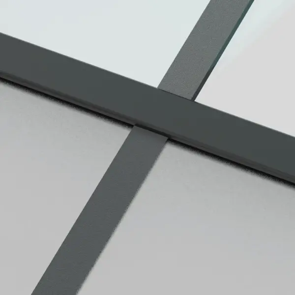 Liuguks karastatud klaasist ja musta alumiiniumraamiga, matt ja läbipaistev, 90 x 205 cm – 6