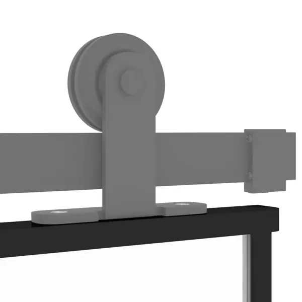 Liuguks karastatud klaasist ja musta alumiiniumraamiga, matt ja läbipaistev, 90 x 205 cm – 7