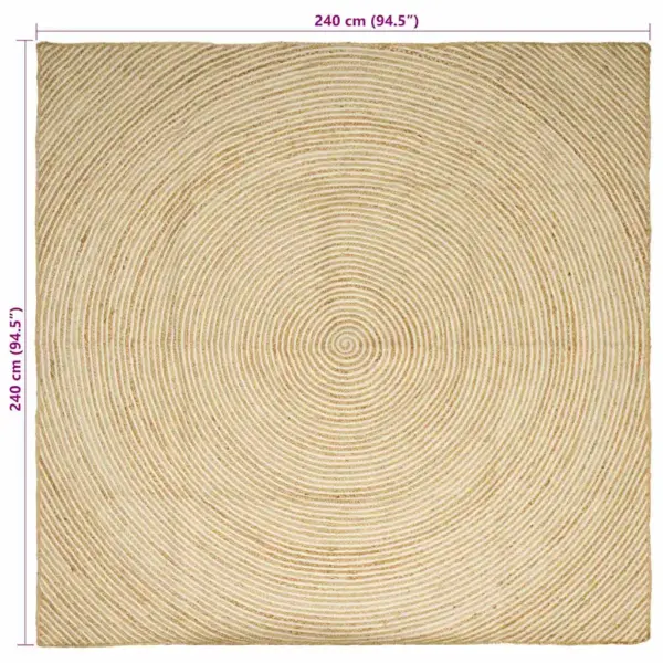 Looduslik džuutvaip naturaalne-valge, masinas pestav, 240 x 240 cm – 8