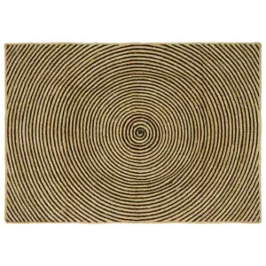 Looduslik ja must džuutvaip modernse disainiga, 120 x 170 cm