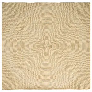 Looduslik ja valge ruudukujuline džuutvaip, 300 x 300 cm, masinpestav