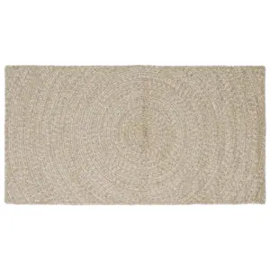 Modernne džuutvaip, ristkülik, looduslik ja valge, 80 x 150 cm