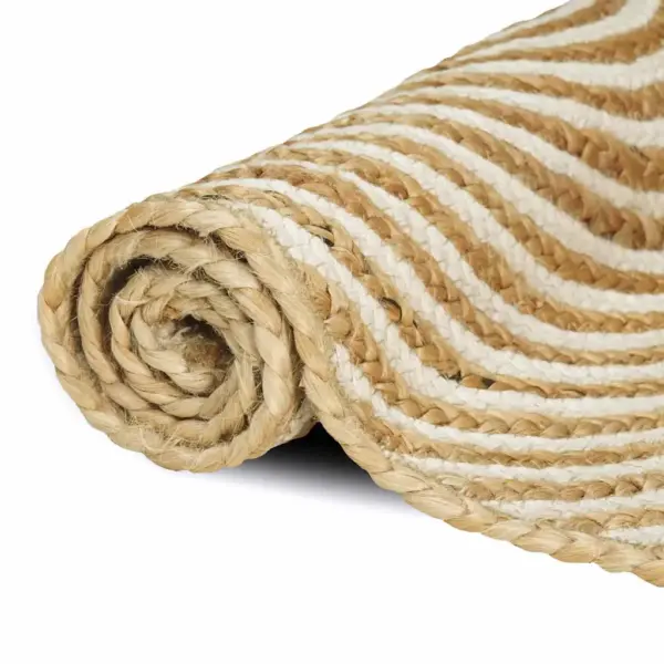 Džuutvaip looduslikku tooni ja valge, modernne 80 x 250 cm – 3