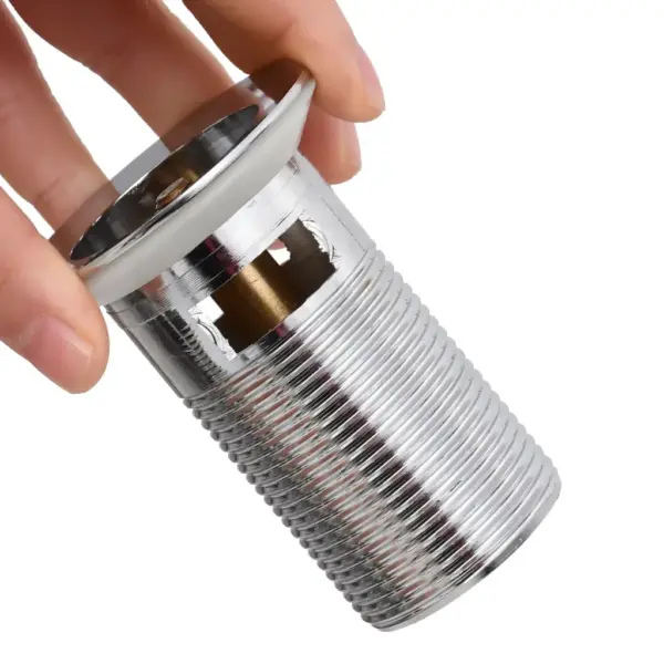 Lükatav valamu äravooluklapp ülevooluavaga, kroom, 6,4 x 6,4 x 9,1 cm – 3