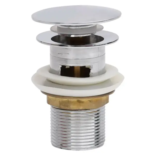 Lükatav valamu äravooluklapp ülevooluavaga, kroom, 6,4 x 6,4 x 9,1 cm – 5