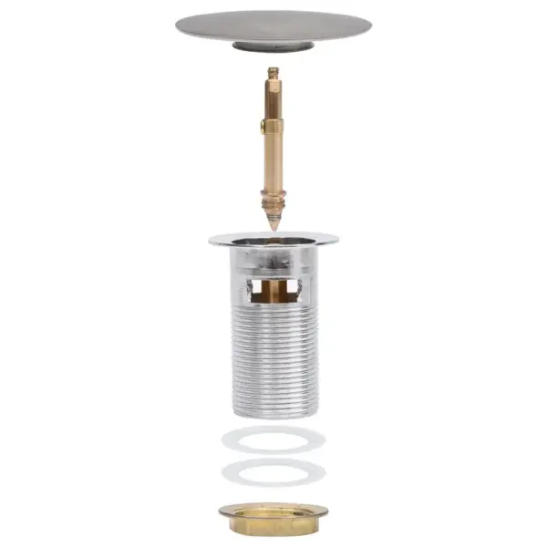 Lükatav valamu äravooluklapp ülevooluavaga, kroom, 6,4 x 6,4 x 9,1 cm – 7