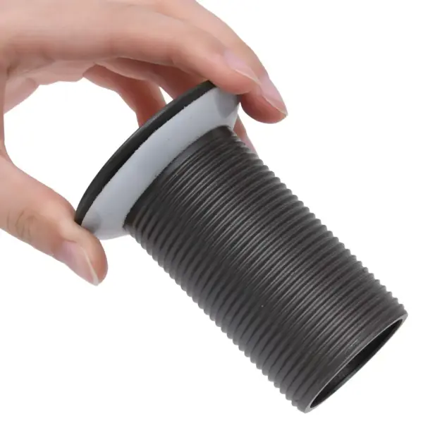 Lükatav valamupõhjaklapp ülevooluta, hall, tsingist ja messingist, 1¼” ühendus, 6,4 x 6,4 x 9,1 cm – 5