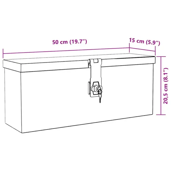 Lukustatav alumiiniumist hoiukast tööriistadele, must, 50 x 15 x 20,5 cm – 9