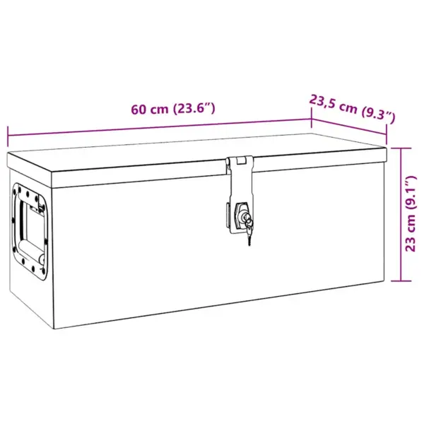 Lukustatav alumiiniumist hoiukast tööriistadele, must, 60 x 23,5 x 23 cm – 9