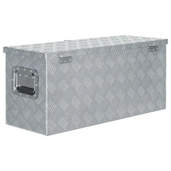 Lukustatav alumiiniumist hoiukast 80 x 30 x 35 cm, hõbedane – 5