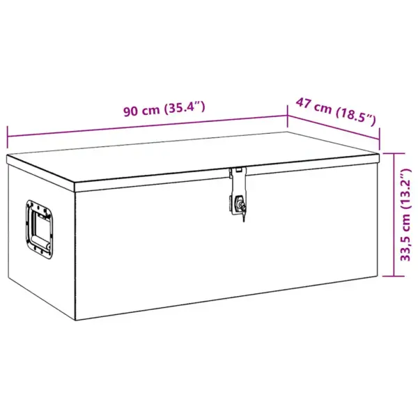 Lukustatav roostekindel alumiiniumist hoiukast, must, 90 x 47 x 33,5 cm – 9