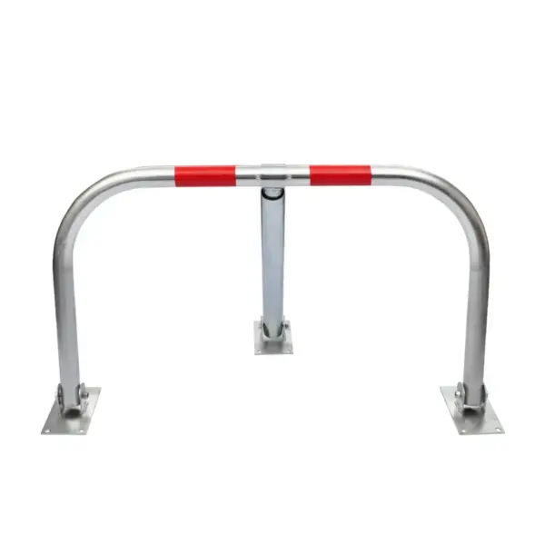 Lukustatav klapitav parkimistõke helkurribadega, kroomitud terasest, 95 cm – 2