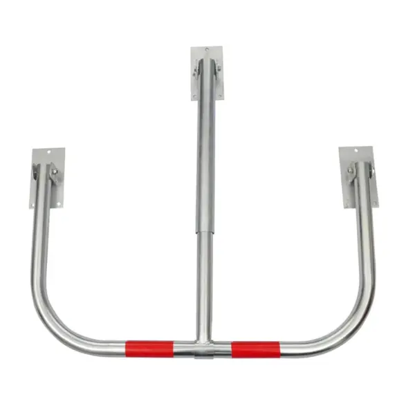 Lukustatav klapitav parkimistõke helkurribadega, kroomitud terasest, 95 cm – 3