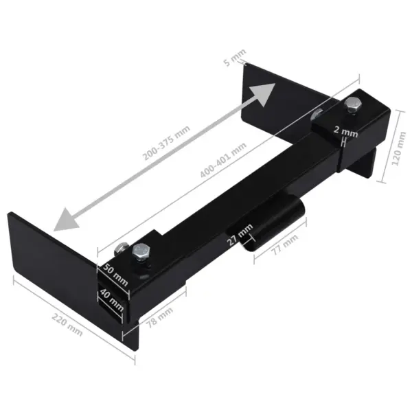 Lumesaha adapter murutraktorile ja muruniidukile, must teras, 401 x 220 x 120 mm – 7