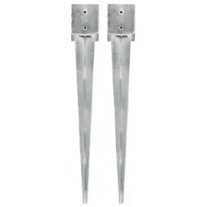 Maavaiad aedadele, 2 tk, hõbedane tsingitud teras, 12 x 12 x 89 cm