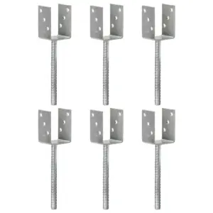 Y-kujulised maavaiad eelpuuritud aukudega, 6 tk, hõbedane kuumtsingitud teras, 7 x 6 x 30 cm