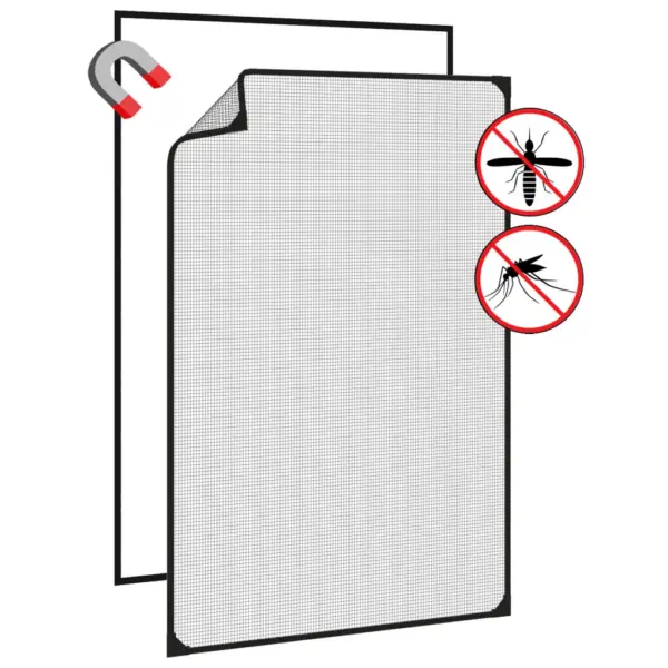 Magnetkinnitusega putukavõrk aknale, antratsiithall, 80 x 120 cm – 4
