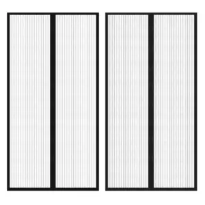 Magnetiline ukseputukakardin 2 tk, must, 210 x 100 cm
