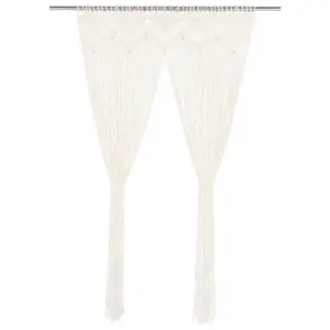 Makramee kardin uksele ja aknale, kreemjasvalge puuvill, 140 x 240 cm