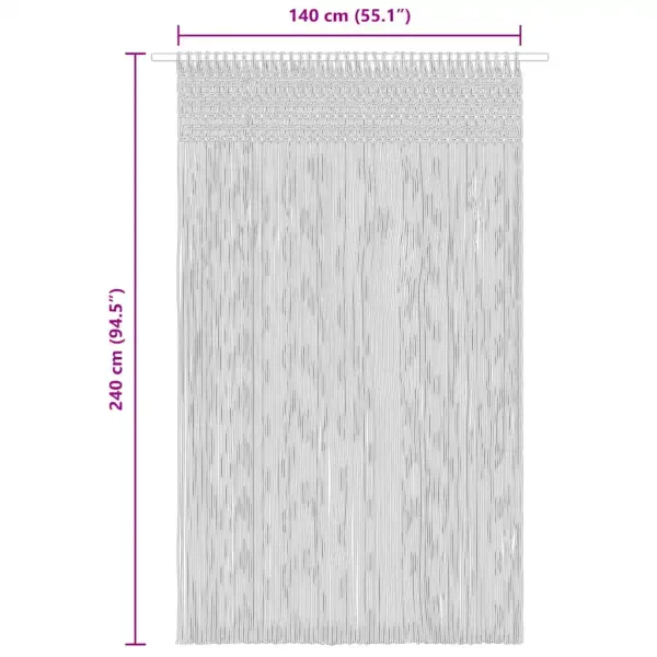 Pruunikashall makrameekardin ukse- ja aknaavasse, 140 x 240 cm, 80% puuvill ja 20% polüester – 6