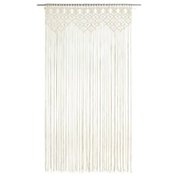 Makrameekardin uksele ja aknale, kreemjasvalge puuvill, 140 x 240 cm – 2