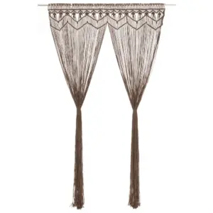 Makrameekardin uksele või aknale, pruunikashall, 140 x 240 cm, 80% puuvill 20% polüester