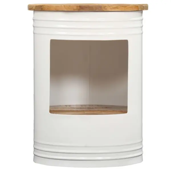 Mangopuidust kohvilaud avatud sektsiooniga, naturaalne ja valge, 43 x 55 cm – 2