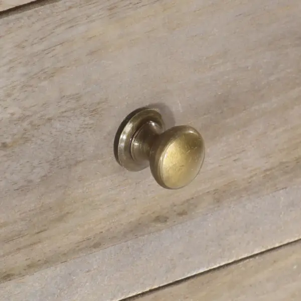 Mangopuidust kohvilaud avatud riiuli ja 2 sahtliga, hall tammeviimistlus, 82 x 52 x 47 cm – 6