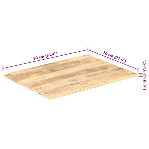 Mangopuidust lauaplaat, pruun, 90 x 70 cm, 15–16 mm – 10