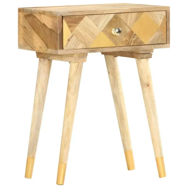 Mangopuidust öökapp ühe sahtliga, pruun, 43 x 30 x 58 cm – 11