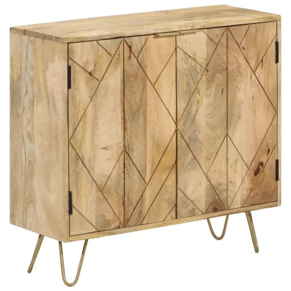 Mangopuidust puhvetkapp terasjalgadel, hele, 80 x 30 x 75 cm - 11