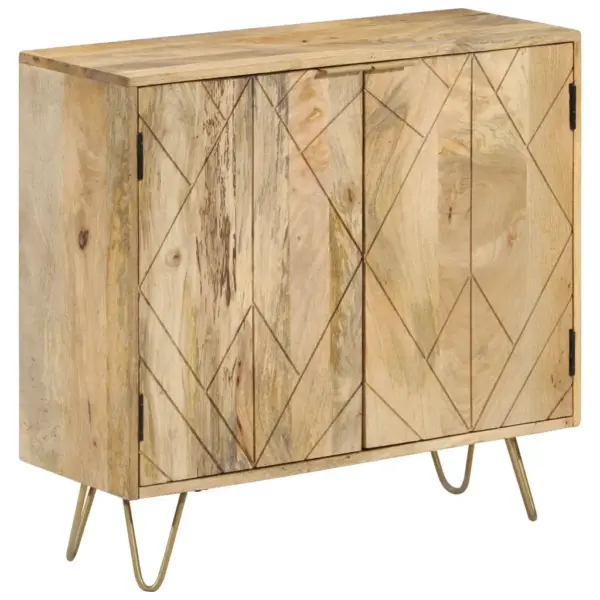 Mangopuidust puhvetkapp terasjalgadel, hele, 80 x 30 x 75 cm - 12